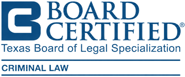 Board Certified in Criminal Law &mdash; Texas Board of Legal Specialization